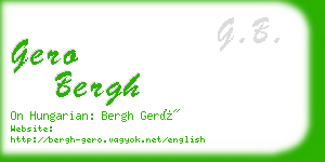 gero bergh business card